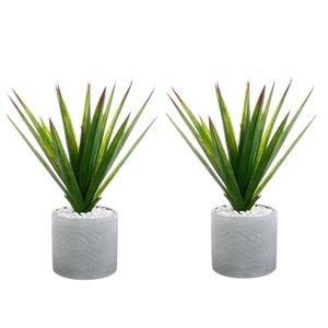 Set van 2x stuks atmosphera Aloe Vera kunstplanten in keramische pot 47 cm