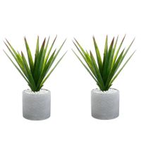 Set van 2x stuks atmosphera Aloe Vera kunstplanten in keramische pot 47 cm - thumbnail