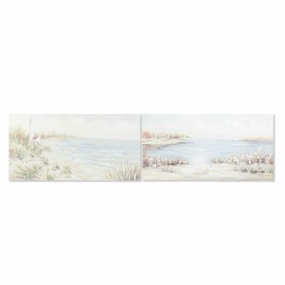 Schilderij DKD Home Decor 140 x 3,7 x 70 cm Strand Mediterrane (2 Stuks)