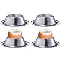 Zeller Eierdopjes - 10x stuks - RVS - 5 cm - Ontbijten en Pasen - Eierdoppen - zilver