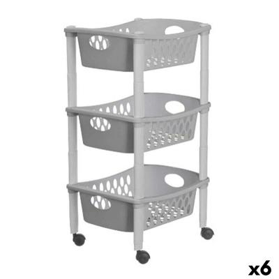 Groentetrolley Stefanplast Grijs Plastic 40 x 29,5 x 68,5 cm (6 Stuks)