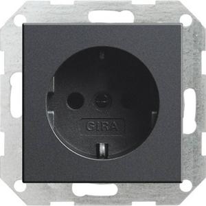 GIRA 018828 Wandcontactdoos met randaarde Inzetstuk System 55, Standaard 55, E2, Event, Event Clear, Event Opaque, Esprit, ClassiX Antraciet 1 stuk(s)
