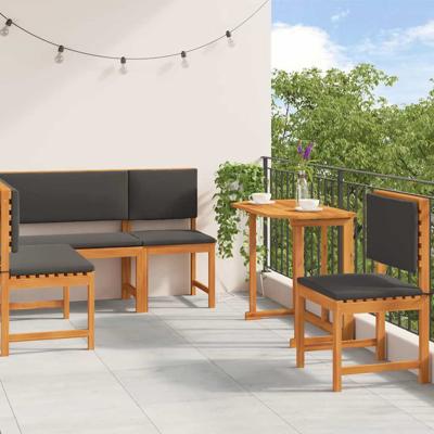 Tuinbankset 4 pcs Bruin Massief acaciahout