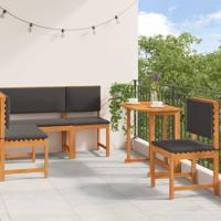Tuinbankset 4 pcs Bruin Massief acaciahout