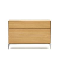 Kave Home Vedrana ladekast met 3 laden eiken