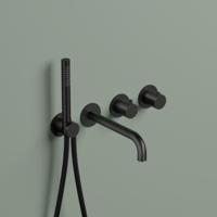 Hotbath Ace Afbouwdeel - Inbouw Badthermostaat met 2-Weg Stop-Omstel met Uitloop en Handdouche - Zwart - V01