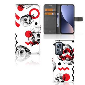 Telefoonhoesje met Naam Xiaomi 12 Pro Skull Red