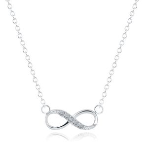 Hippe dames ketting Infinity Zircon Zilverkleurig