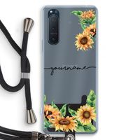 Zonnebloemen: Sony Xperia 5 II Transparant Hoesje met koord