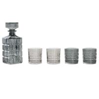 Set glazen met fles Home ESPRIT Grijs Kristal Stads 900 ml