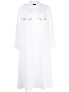 Simone Rocha robe-chemise mi-longue à ornements - Blanc