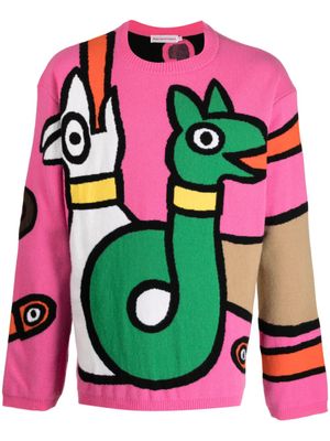 Walter Van Beirendonck pull en laine intarsia à motif GG - Multicolore