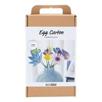 Creativ Company Hobbyset bloemen van eierdozen pastelkleuren