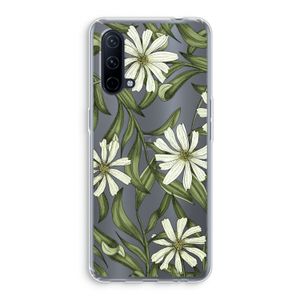 Wit bloemenpatroon: OnePlus Nord CE 5G Transparant Hoesje