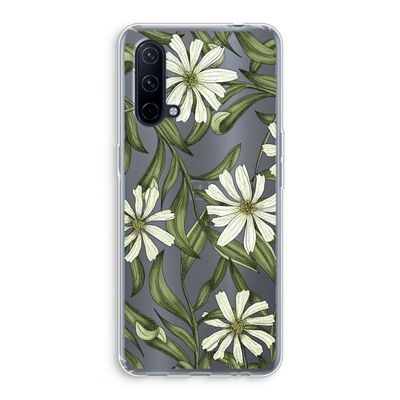 Wit bloemenpatroon: OnePlus Nord CE 5G Transparant Hoesje