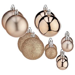 Kerstballen - 40x st - champagne - 3 en 6 cm - kunststof - kerstversiering