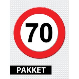 Verkeersbord 70 jaar feestartikelen pakket