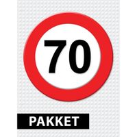 Verkeersbord 70 jaar feestartikelen pakket - thumbnail