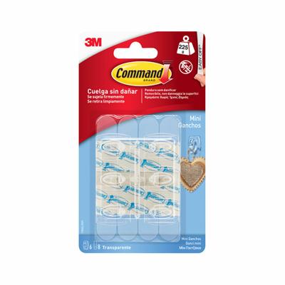 Haak voor ophanging 3M 225 g Transparant Plastic (6 Stuks) Haak voor ophanging 3M 225 g Transparant Plastic (6 Stuks)