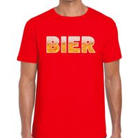 Bier tekst t-shirt rood heren