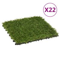 VidaXL Kunstgrastegels 22 st 30x30 cm groen