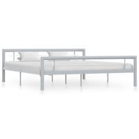 Bedframe metaal grijs en wit 180x200 cm