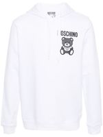 Moschino logo-print cotton hoodie - Blanc