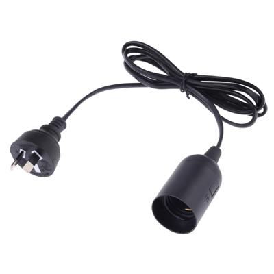 E27 Wire Cap lamp houder kroonluchter stopcontact met 1 2 m verlengkabel AU plug (zwart)