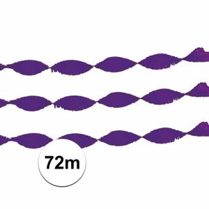 3x Crepe papier slinger paars 24 meter   -