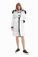 Lange padded jas met afneembare mouwen - WHITE - XL