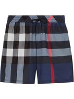 Burberry short de bain à carreaux - Bleu