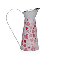 Vaas Versa Rood Metaal Hartjes 16 x 28 x 22 cm