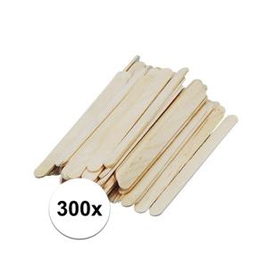 Beige ijsstokjes knutselhoutjes - 300x - 5.5 x 0.6 cm - knutselstokjes - hobby houtjes artikelen