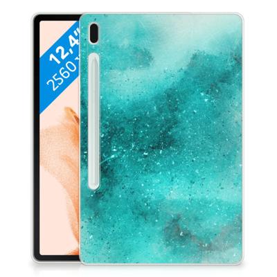 Tablethoes Samsung Galaxy Tab S7FE Painting Blue Tablethoes Samsung Galaxy Tab S7FE Painting Blue
