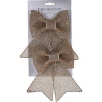 Champagne glitter strikken 2x stuks 18 cm