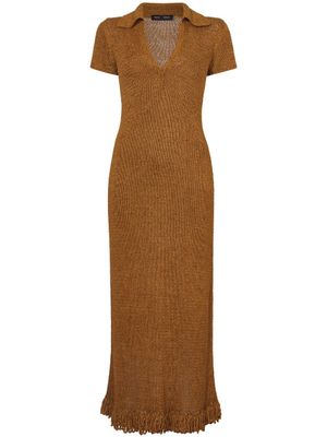 Proenza Schouler robe en crochet à col italien - Marron