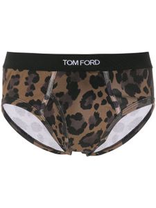 TOM FORD slip à imprimé léopard - Marron