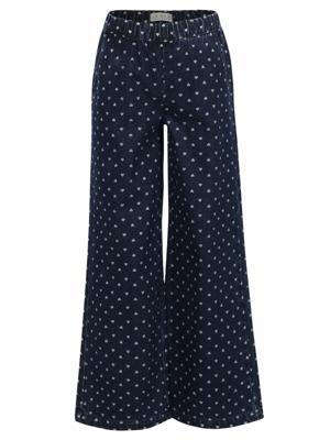 LOOXS Little winter denim wide leg broek meisjes - blauw - hart
