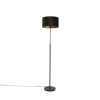 QAZQA Smart vloerlamp zwart met velours kap zwart 35 cm incl. Wifi - thumbnail