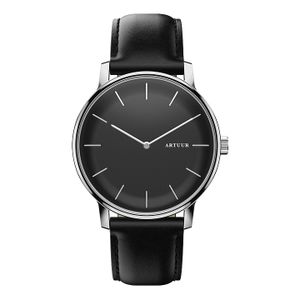 ARTUUR Sterling - Polshorloge - Zwart Leer