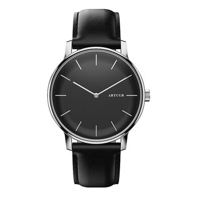 ARTUUR Sterling - Polshorloge - Zwart Leer