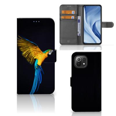 Xiaomi 11 Lite 5G NE | Mi 11 Lite | Telefoonhoesje | Met pasjeshouder | Papegaai