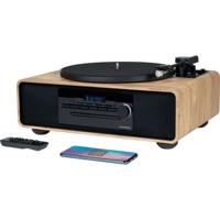 Bluetooth Micro-systeem met platenspeler - THOMSON - Zwart/Hout - FM/CD/MP3/USB-radio, 60W, platenspeler, equalizer, 230V-voeding