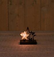 STER GLAS OP METALEN VOET MET 2 METALEN STER - 15X6X15,5CM - 2AA - 6H/18H TIMER/ON/OFF - Annas collection
