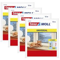 Tesa Tochtstrip universeel - 4x pakjes - zelfklevend - wit - 10 mtr x 9 mm - Tochtstroken