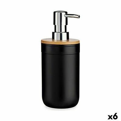Zeepdispenser Zwart Bamboe Polypropyleen 350 ml (6 Stuks)