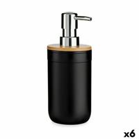 Zeepdispenser Zwart Bamboe Polypropyleen 350 ml (6 Stuks)