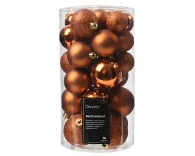 Kerstbalmix plc d6cm 30st w.cider