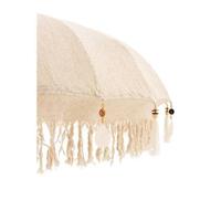 J-Line parasol Kwastjes|Schelpen - hout - beige|donkerbruin - L