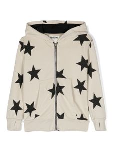 Nununu hoodie zippé à étoiles imprimées - Gris